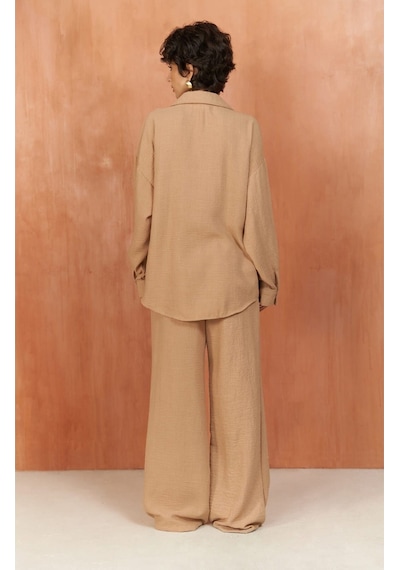 Mai Collection Mai Studios Co. Pedasa Vizon Gömlek Pantolon Takım Vizon
