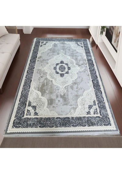 Mihra Halı % 100 Akrilik Sık Dokuma Lacivert Salon, Oturma Odası Halısı