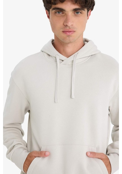 Defacto Regular Fit Kapüşonlu Cepli İçi Yumuşak Tüylü Basic Düz Sweatshirt X8283AZ24AUBG766 Bej
