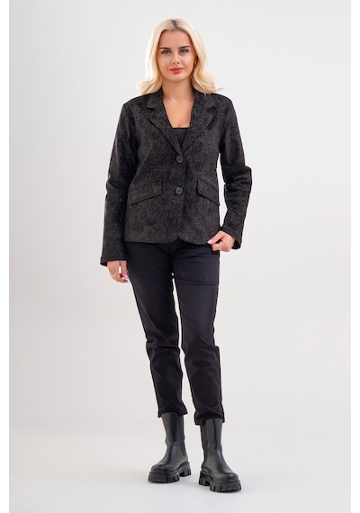Bold & Young Kadın Baskılı Kadife Blazer Ceket Likralı Pamuklu Kumaş, Astarlı, Çift Cepli Kadife Desenli Siyah Bold & Young Kadın Baskılı Kadife Blazer Ceket Likralı Pamuklu Kumaş, Astarlı, Çift Cepli Kadife Desenli Siyah