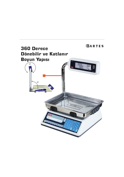 Ege Lcd Katlanır Boyun 30 Kg X 5 / 10 Gr Fiyat Hesaplamalı Terazi