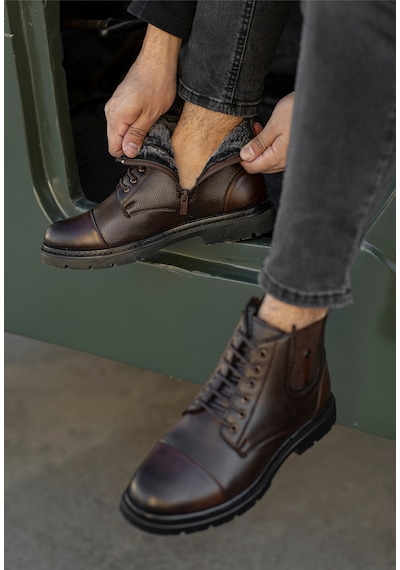 Daxtors Darko Su Ve Soğuk Geçirmez Içi Kürklü Unisex 36-46 Büyük Numara Mevcut Bot Kahverengi