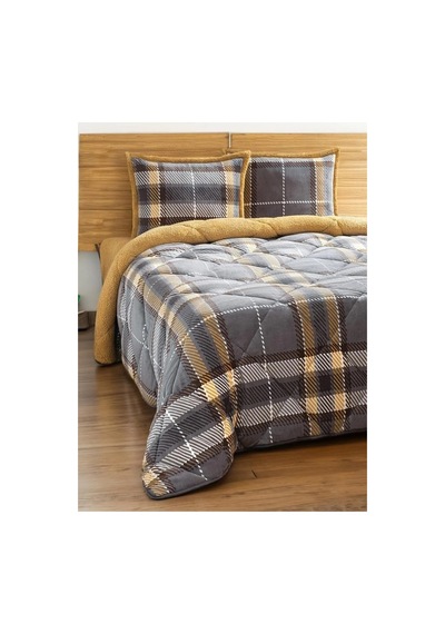 Comforter Çift Kişilik Yorgan Seti Antonin Gri-sarı Gri Sarı