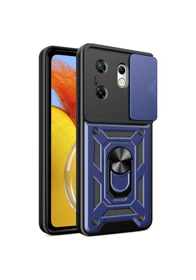 İnfinix Zero 30 4g Kılıf Magnetik Standlı Kamera Korumalı Sürgülü Vega Kapa Siyah Siyah