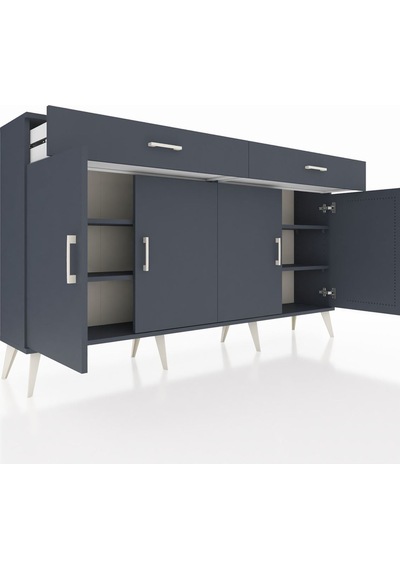 Arges Konsol 4 Raflı 2 Çekmeceli 4 Kapaklı 176x30x99 Antrasit-ant Antrasit-antrasit Arges Konsol 4 Raflı 2 Çekmeceli 4 Kapaklı 176x30x99 Antrasit-ant Antrasit-antrasit