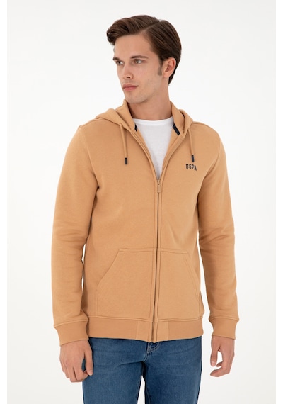 U.S. Polo Assn.  Erkek Camel Şardonlu Örme Hırka 50293146-VR015