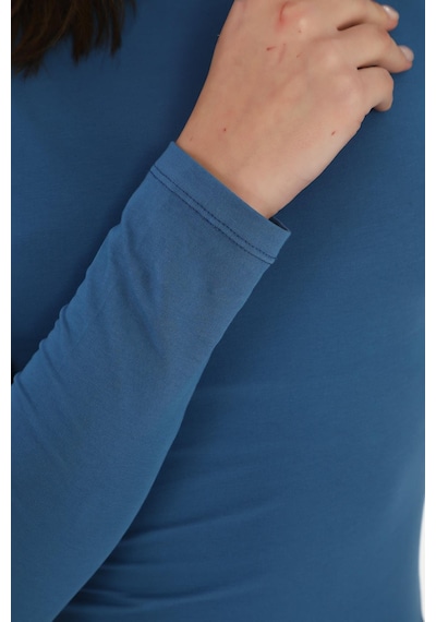 Likralı Pamuk Tişört-slim Fit -indigo Indigo