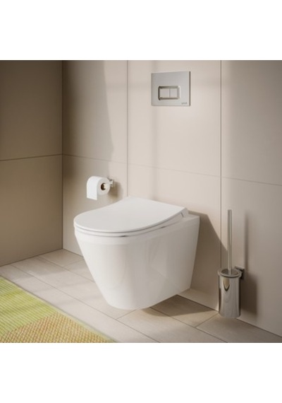 Beyaz Duroplast Klozet Kapağı İle Modern Ve Şık Kullanım Açık Bej