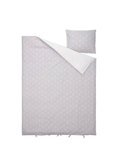 Ikea Nattslanda Tek Kişilik Nevresim Takımı 150 X 200 Cm Beyaz - Gri - Sarı Çok Renkli