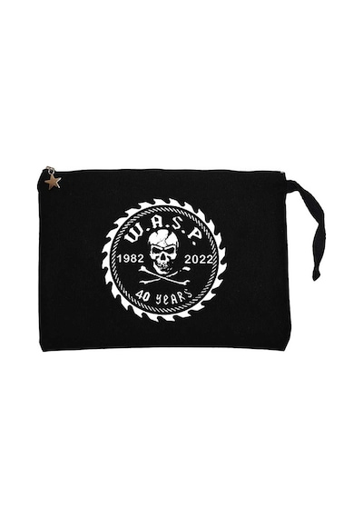 WASP 40 Years Siyah Clutch Astarlı Cüzdan / El Çantası Siyah