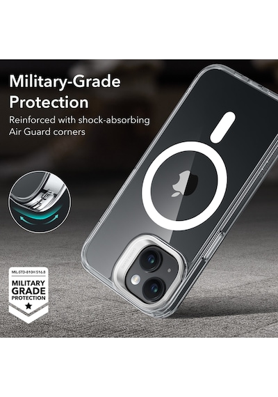 Esr Apple Uyumlu iPhone 15 Halolock Mag Safe Classic Hybrid Silikon Kılıf Şeffaf Şeffaf