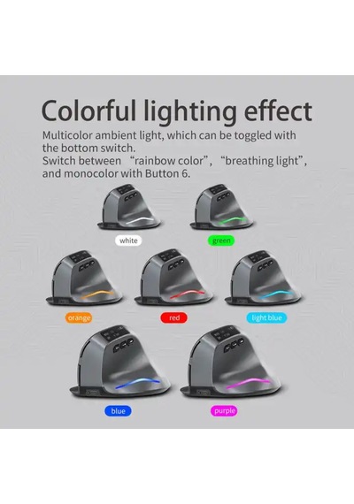 Hallow Zelotes F-26C Dikey Ergonomik Bluetooth Led Ekran Mouse