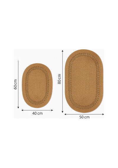 Mavaux Terra 4 Lü Banyo Seti 2 Li Oval Paspas & 2 Li Oval Sepet, Doğal Halat Dokuma, El Yapımı - Premium Hasır