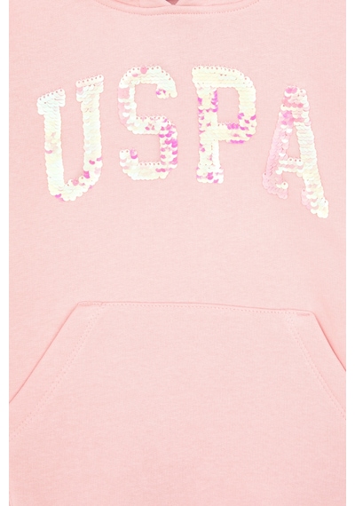 U.S. Polo Assn. Kız Çocuk Toz Pembe Payet İşlemeli Şardonlu Kapüşonlu Basic Sweatshirt 50314257-VR050 U.S. Polo Assn. Kız Çocuk Toz Pembe Payet İşlemeli Şardonlu Kapüşonlu Basic Sweatshirt 50314257-VR050