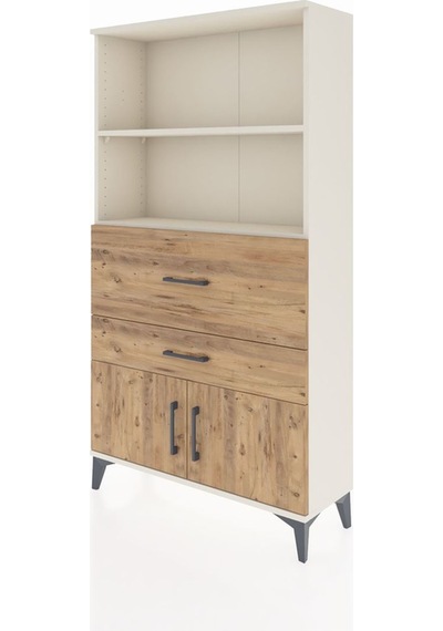 Arges Dolap 2 Raflı 2 Çekmeceli 2 Kapaklı 88x30x163 Aytaşı-çam Aytaşı