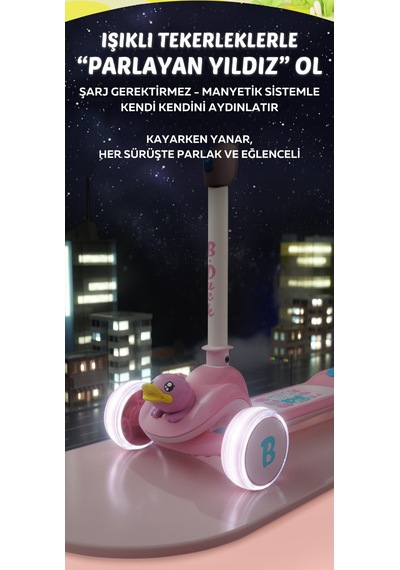 Luddy Bduck Scooter Beyaz - Pembe