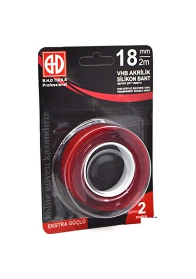 Bhd Vhb Akrilik Silikon Bant Şeffaf Çift Taraflı 18 MM x 2 m