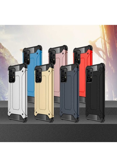Noktaks - Samsung Galaxy Uyumlu A52 / A52s - Kılıf Çift Katman Zırh Tank Crash Military Kapak - Gold