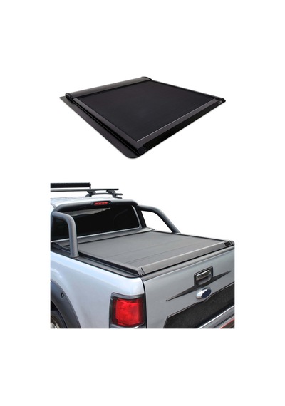 Ford Ranger 2011-2022 Uyumlu Araca Özel Omback Sürgülü Bagaj Kapama Siyah