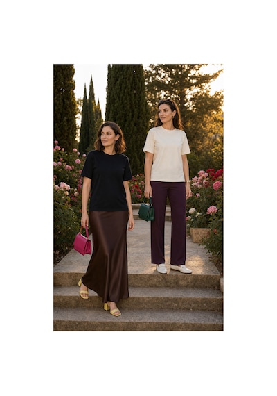 Modi Green Premium Oysho Model 2'li Unisex Regular Oversize Sıfır Yaka Tişört - Siyah - Ekru Modi Green Premium Oysho Model 2'li Unisex Regular Oversize Sıfır Yaka Tişört - Siyah - Ekru