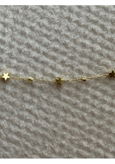 Yıldız Ve Dorikalı Gold Halhal Çok Renkli