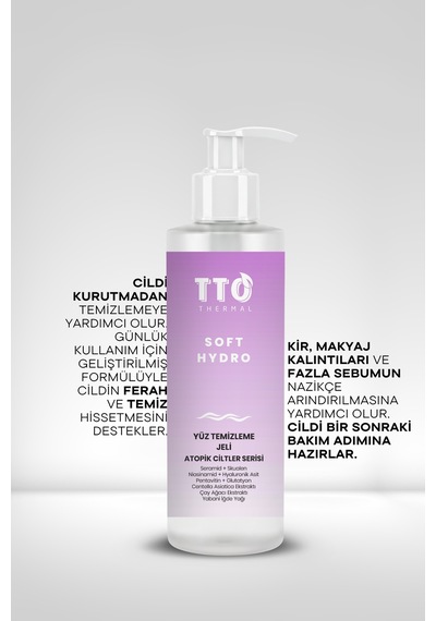 Tto Thermal Soft Hydro Atopik Ciltler İçin Yüz Temizleme Jeli 200 Ml Nemlendirici Ve Cilt Bariyeri Destekleyici
