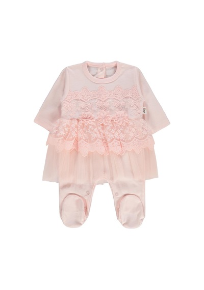 Civil Baby Fırfır Tüllü 1-9 Ay Tulum - Pudra Somon