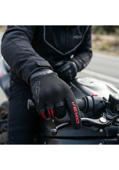 Vexo Aero Plus Siyah-kırmızı Sertifikalı Motosiklet Eidiveni