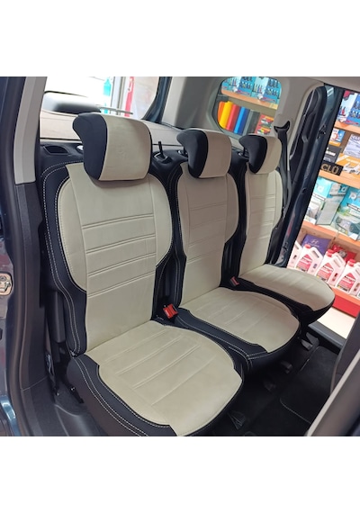 Peugeot Rifter Uyumlu Araca Özel Oto Koltuk Kılıfı 158541 Siyah-bej