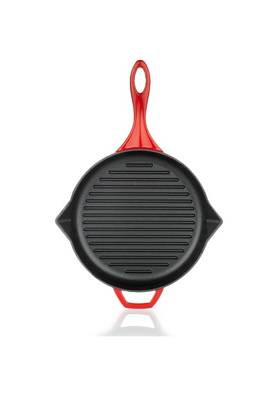 Schafer Guss Chef Döküm Yuvarlak Grill Tava 28Cm-1 Parça-Kırmızı