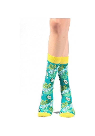 Ozzy Socks Lime Desenli Çorap Yeşil-sarı