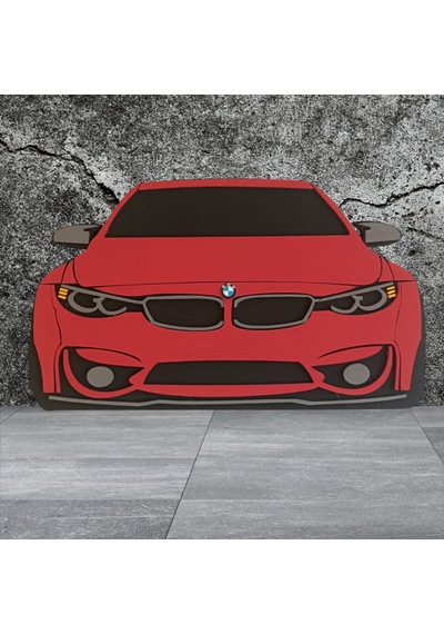Bmw Araba Duvar Süsü Strafor Tablo Duvar Aksesuarı Strafor Tablo Kırmızı