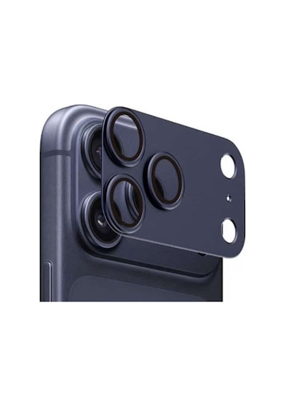 Apple Uyumlu   iPhone 17 Pro Mavi Alüminyum Tam Kaplama Koruma Lens Koruyucu 9h Ultra Hd