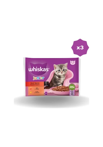 Whiskas Yaş Mama Poşet Yavru 340 Gr - 3 Adet