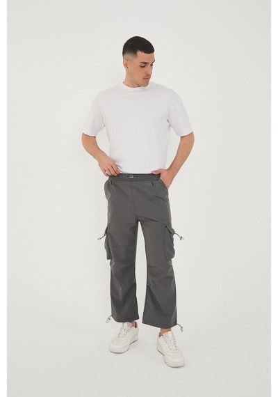 Camp Scoutland Camp550 Outdoor Tactical Kargo Cepli Ayarlanabilir Paçalı Oversize Erkek Jogger Yürüyüş Pantolonu Gri