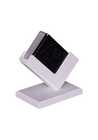 3d Baskı Kartvizit Standı Masaüstü Şık Ofis Organizer Kartlık Kart Tutucu Aparat Beyaz
