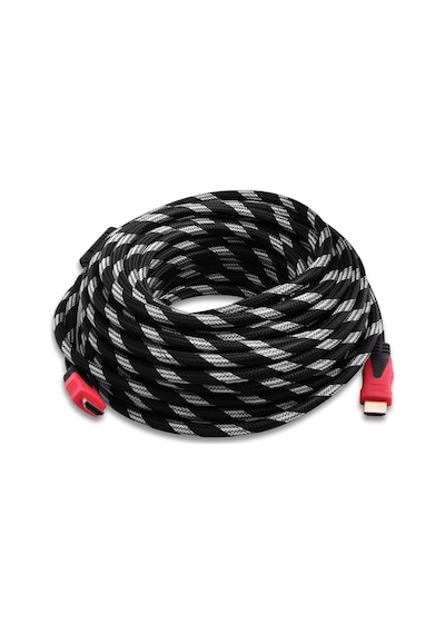 QPORT 10 Metre HDMI Kablo Altın Uç Örgülü 4K 3D  HDMI Kablo Q-HDMI10