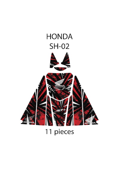 Honda Sh-125 2024 İle Uyumlu 12 Parça Tank Pad Seti Gc21-2 Çok Renkli
