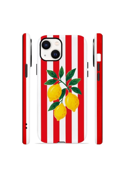 Apple iPhone Uyumlu 14 Vorian Çift Katmanlı Magsafe Kılıf Lemon Parade Red