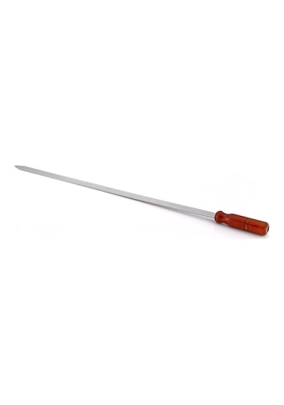 Gönen Çelik Paslanmaz Şiş 1 Adet 2 Cm Yassı 60 Cm Boy Ahşap Sapl