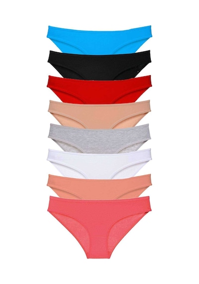 8 Adet Süper Eko Set Likralı Kadın Slip Külot Set 2 Altın - Lacivert