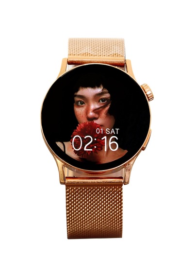 Logia Gt2 38mm Çinko Alaşım Kasa Metal Kordon Akıllı Saat - Rose Gold