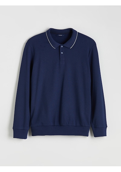 Lcw Eco Mavi Polo Yaka Erkek Sweatshirt