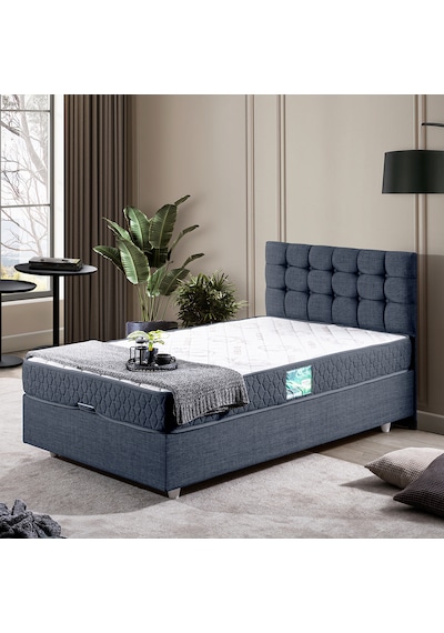 Venedik Tek Kişilik Baza Başlık Comfort Ortopedik Yatak Seti - Lacivert 120 x 200