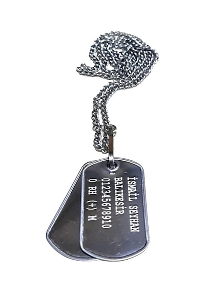 Orjinal Asker Künyesi - Lazer Kazıma - Army Dog Tag Gümüş