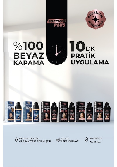 Softto Plus Expert Women Light Brown Hair Color Açık Kahverengi Geliştirilmiş Formül Doğal Görünüm 400 Ml