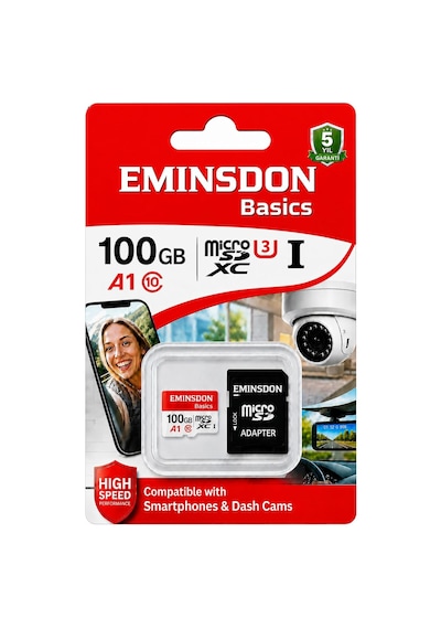 100gb Hafıza Kartı Ev Güvenlik Kamerasına Uygun Araç Telefon Tablet Oyun Konsoluna Uyumlu Micro Sd Class10
