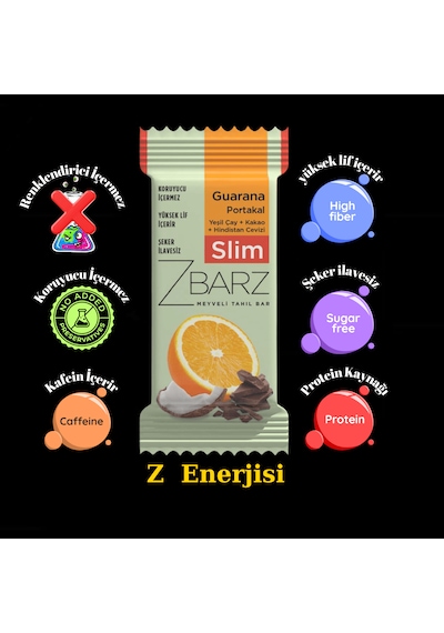 Zbarz Slim Guarana Portakallı Fonksiyonel Meyveli Bar 12 x 35 G