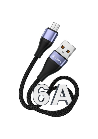 Ferro Reshurk Re-061 Usb-c & Micro Metal Uclu 1000cm 6a Hasır Data - Şarj Kablosu