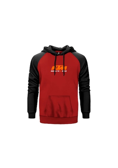 Ktm Ready To Race Text Kırmızı Renk Reglan Kol Sweatshirt Kırmızı